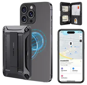 WABCEI for Magsafe Wallet Work with Find My, Magnetic Card Holder, Magnetic Wallet for iPhone 16/15/14/13/12 Series, Black
