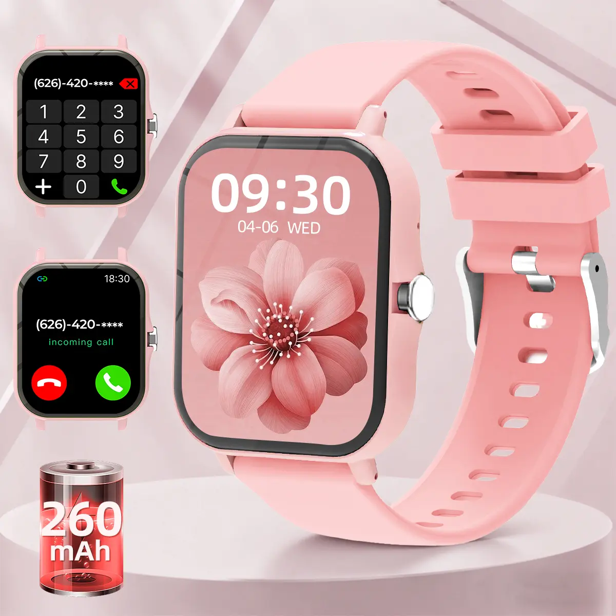 Smart watch, wireless talking/dialing, multi-sport mode, message notifications, call reminder and rejection, wearable multi-functional smartwatch with high-definition touchscreen ,Outdoor Sports,Suitable for men and women