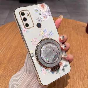 1 Piece OPPO A11s Colorful flowers With bracket Pattern Comfortable feel Design Durable Protection Made Suitable For OPPO A11s Phone Cases Ideal For Entertainment