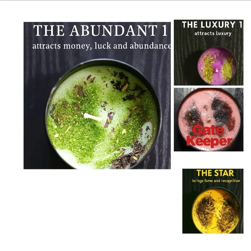 The Luxe Abundance Set (4 spelled candles bundle)