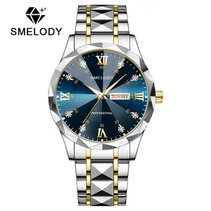 SMelody Waterproof Top Brand Luxury Man Wristwatch with Luminous, Men’s Watches with Date, Stainless Steel Band, 40mm Face Dial, Quartz Men's Fashion Luxury Stainless Steel Watches Wrist Watch