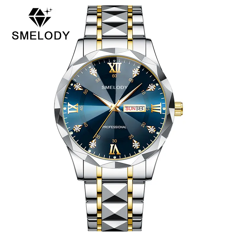 SMelody Waterproof Top Brand Luxury Man Wristwatch with Luminous, Men’s Watches with Date, Stainless Steel Band, 40mm Face Dial, Quartz Men's Fashion Luxury Stainless Steel Watches Wrist Watch