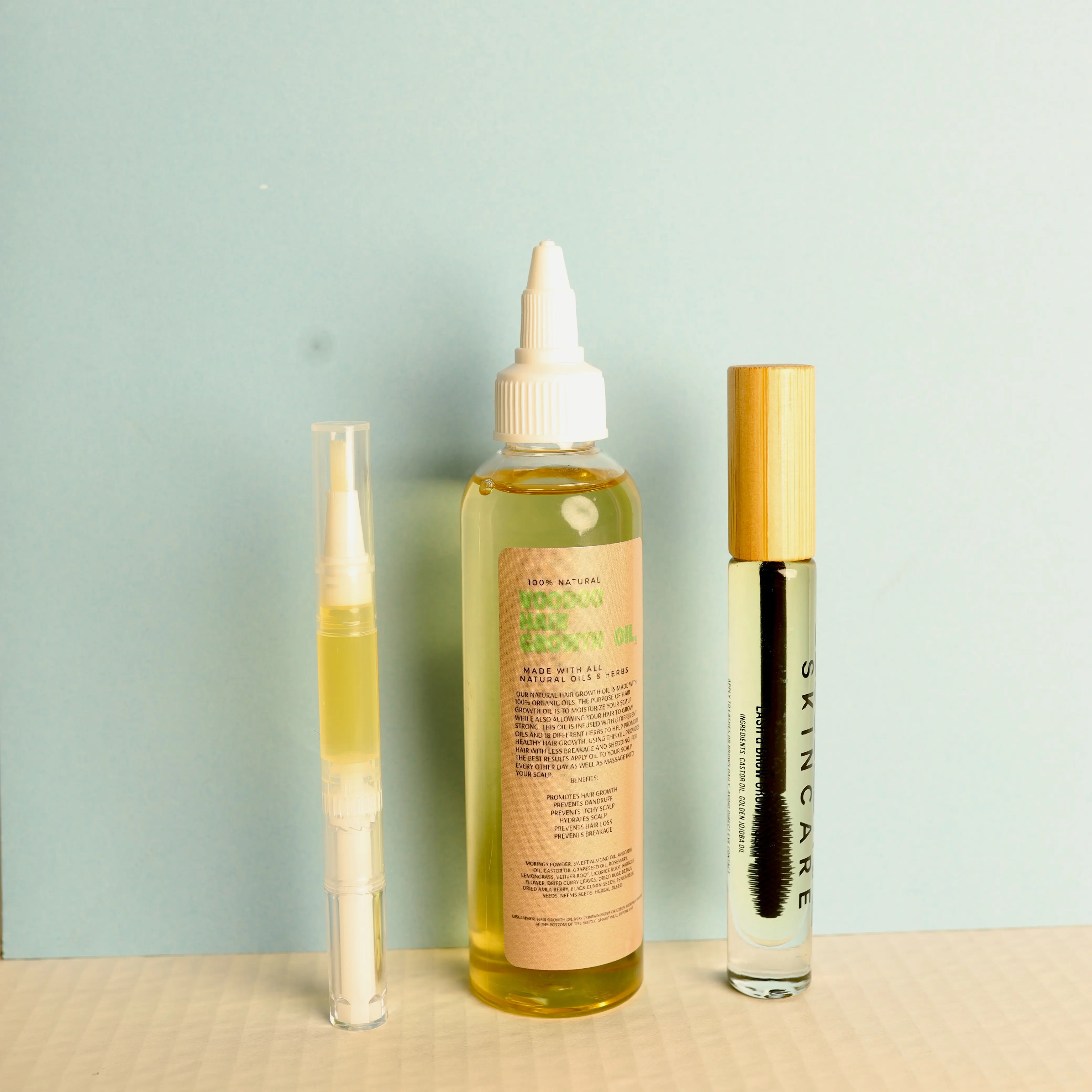 Growth Bundle: 4 oz Voodoo Hair Growth Oil, Lash Serum, Nail Growth Oil Kit