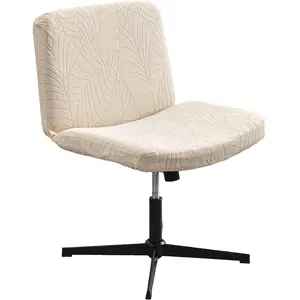 Chair Cover, Criss Cross Chair Slipcover, Stretch Fitted Vanity & Accent Chair Cover, Elastic Wide Seat Chair Protector for Home Decor