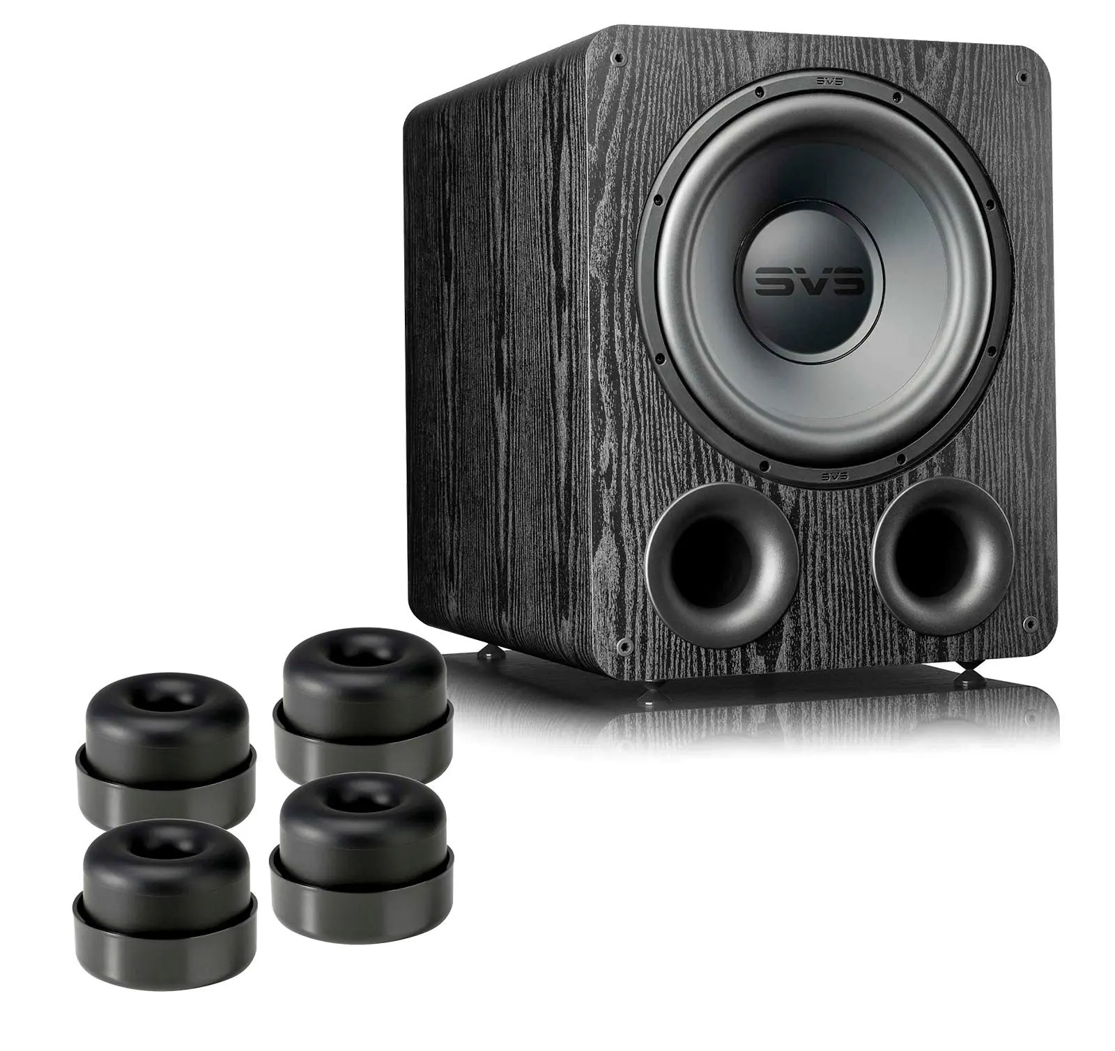 SVS PB-1000 Pro Ported 12-Inch Speaker Subwoofer Kit - Black Ash, Custom Amplifier, Watts Rating, SoundPath Isolation System (4-Pack), Noise Reduction for Home Cinema Music Setup, Bass Speakers, Subwoofers with Amplifier Audio Accessory, Amplifier Speaker