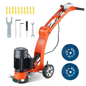 VEVOR Electric Concrete Floor Grinder 10 Walk-Behind Grinder 1.5HP Concrete Floor Polisher, 34-46 Adjustable Grinding Machine, 1720RPM 1Phase Surfacing Grinder for Granite/Marble/Concrete/Stones