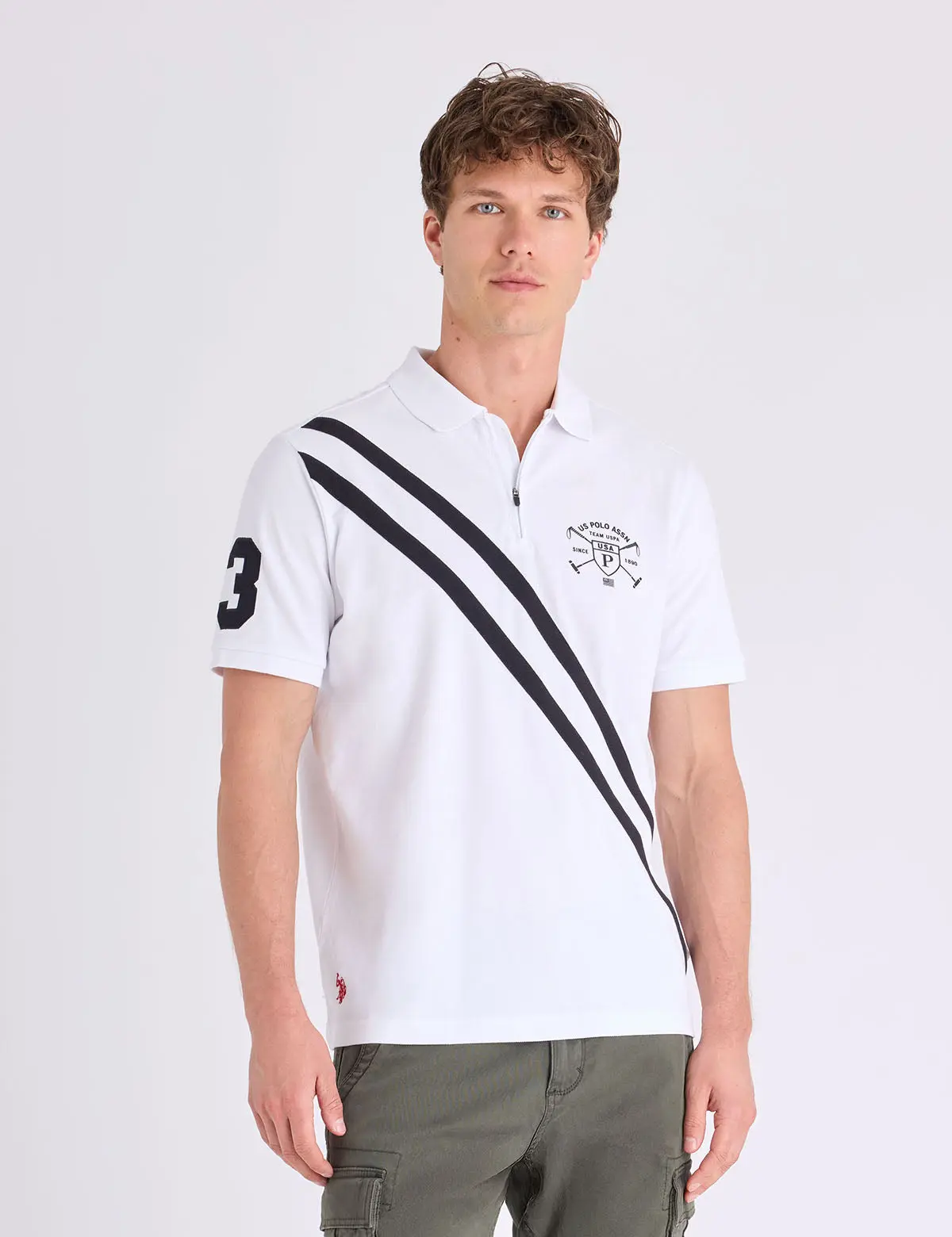 ZIPPER PLACKET SASH MALLET PIQUE POLO SHIRT