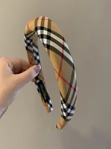 English Style Striped Tartan Hair Accessory, Thick Sponge Headband, Classic Plaid Fabric, Casual Daily Scarf Hair Tie, Hair Braid Headband