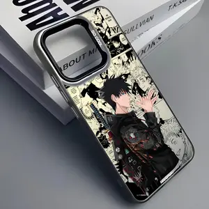 Anime Fushiguro M-Megumi Phone Case For iPhone 17 16 15 14 13 12 11 Pro Max Black Matte Multicolor Laser Metallic Aurora Cover