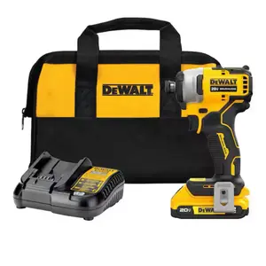 DEWALT ATOMIC 20V Max Lithium-Ion Brushless Cordless Compact 1/4 in. Impact Driver Kit with 2.0Ah Battery, Charger and Bag