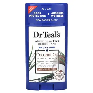 Dr. Teal's Aluminum Free Deodorant, Coconut Oil, 2.65 oz (75 g)