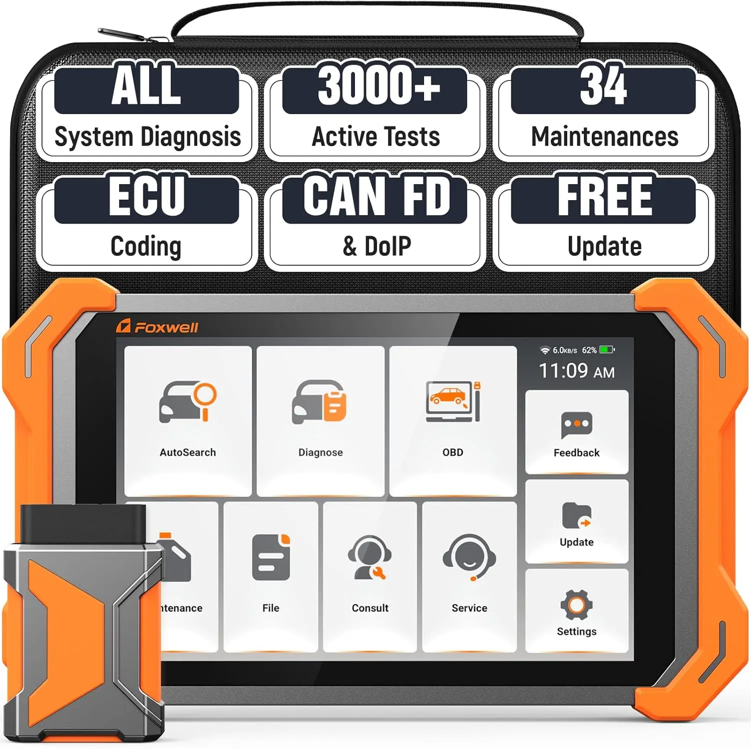 MFG   NT919BT All System Diagnostic Tool - Automotive Bidirectional Scan Tool, 3000+ Active Tests, 34 Maintenances, ECU Coding, CAN FD & DoIP, Lifetime Free Update, Car OBD2 Scanner for 140+ Brands