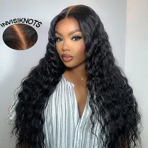 Wiggins Hair 7x4 Pre Cut Ready Go Glueless Wigs Pre Bleached Loose Deep Wave Lace Closure Wigs Human Hair Pre Plucked