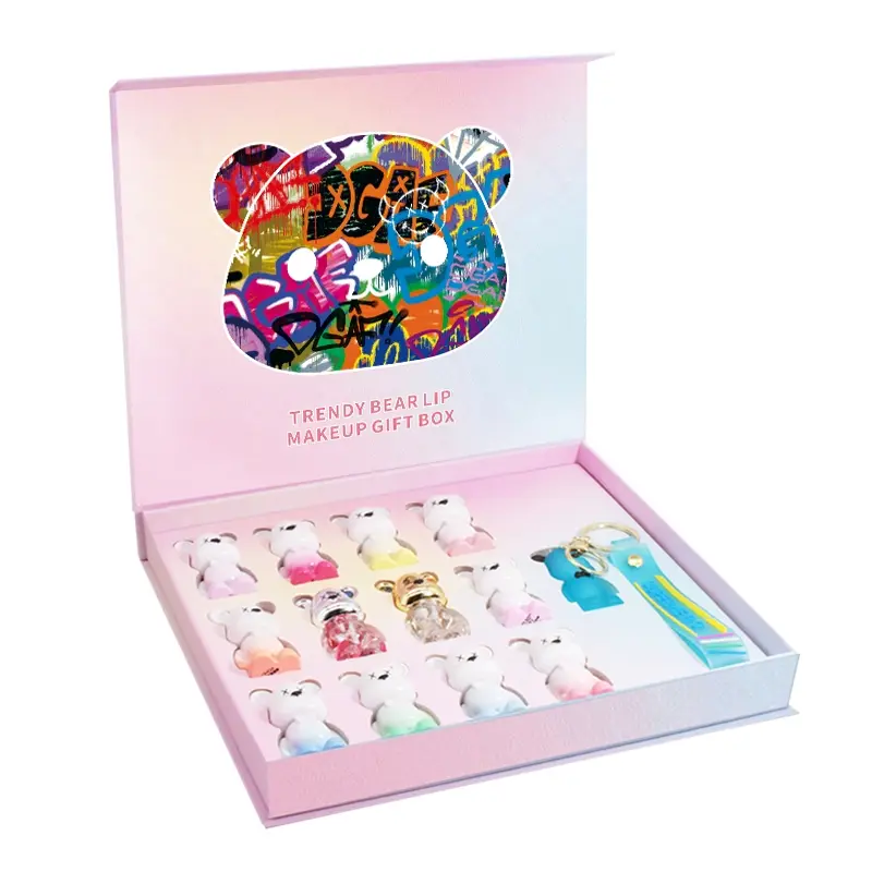 Bear lip glaze Balm set pendant cute natural Moisturizing Glossy Juicy Lip Lipgloss Makeup Lip Care Bear lip glaze Balm set pendant cute natural Moisturizing Glossy Juicy Lip Lipgloss Makeup Lip Care