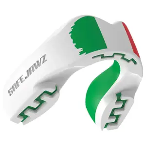 SafeJawz EXTRO Dual Layer Mouth Guard with Case for Basketball, Lacrosse, Football, MMA, Hockey, Wrestling - Adult 12+ Years - ITALY FLAG