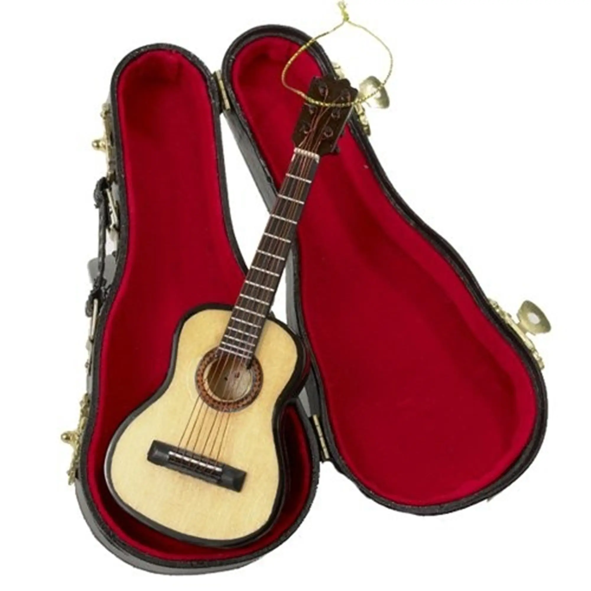 Kurt Adler Wood Pearlized Guitar Christmas Tree Ornament Hanging Decoration