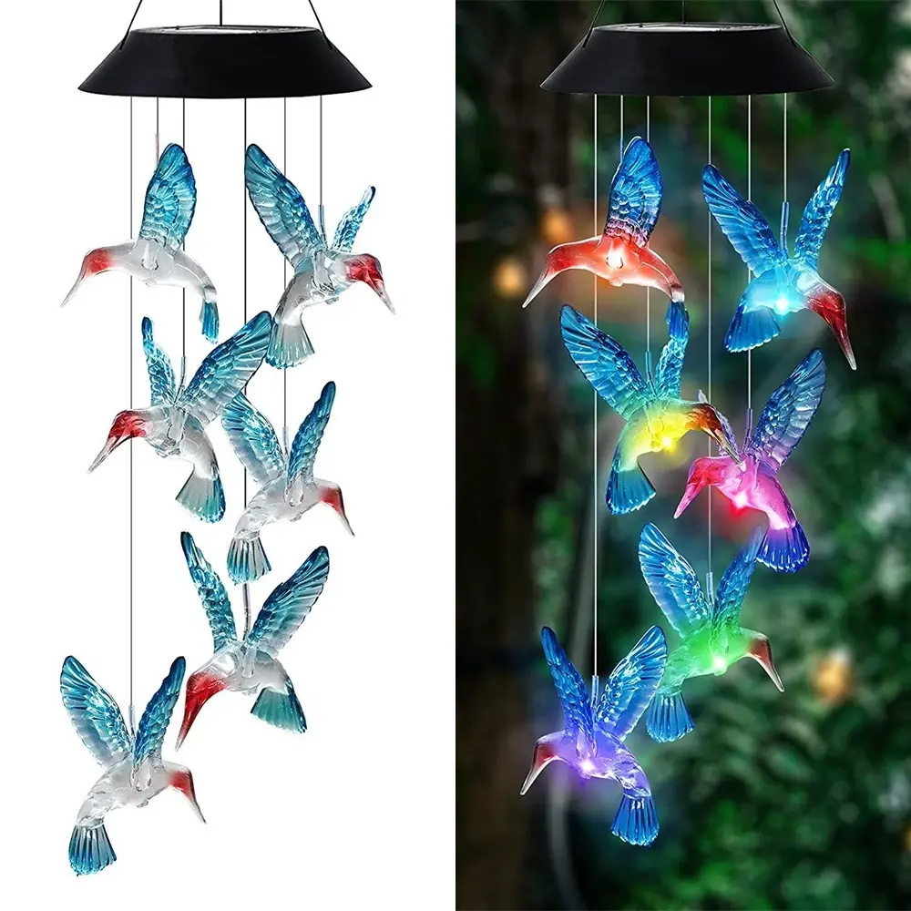 Birthday Gifts for Women, Gardening Solar Lights Wind Chimes for Outside Garden Yard Butterfly Decorations, LED Hanging Solar dragonfly Decoration, Patio Yard Butterfly Sculptures, for Outdoor Bug Decorations, Waterproof and aesthetically pleasing