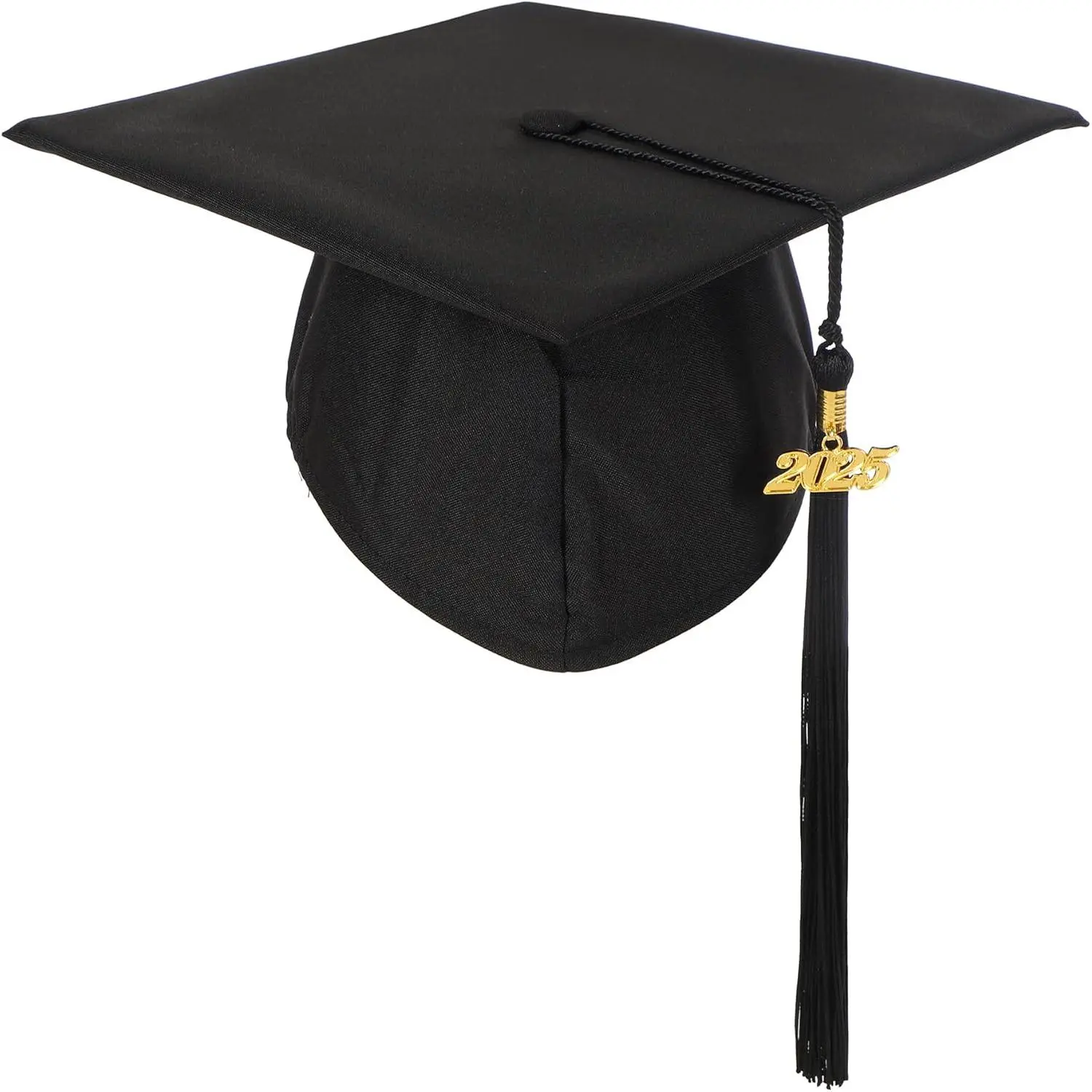 Unisex Adult Synthetic Gray Matte Graduation Hat Cap with Year Charm Tassel, Festive Party Accessories for High School Ceremonies