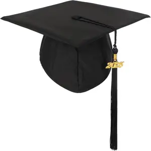 Unisex Ault Matte Grauation Cap with Year Charm Tassel for High School an Bachelor