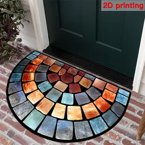 2D flat color stone printed door mat, thick, non-slip and soft velvet carpet for home decoration, Home Decor Rug, Decorative Rug Mat, Home Supplies Rug, Entrance Rug, ideal for porches and living rooms.