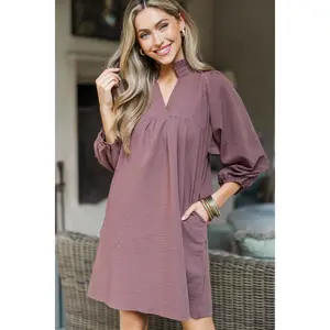 Above And Beyond Brown Shift Dress