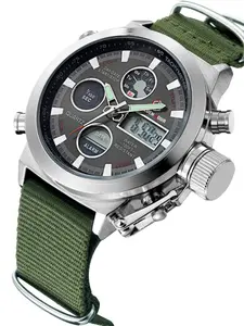 Classic Sporty Dual Movement Watch, Quartz Multifunctional Watch, Stopwatch, Alarm, Waterproof Casual Watch, Trendy Design