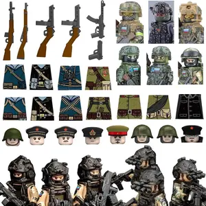 WWII Military Soldier Building Blocks Figures UK USA Soviet Accessories SWAT Special Forces FSB Helmet Shield Gun Gift Toys Z005