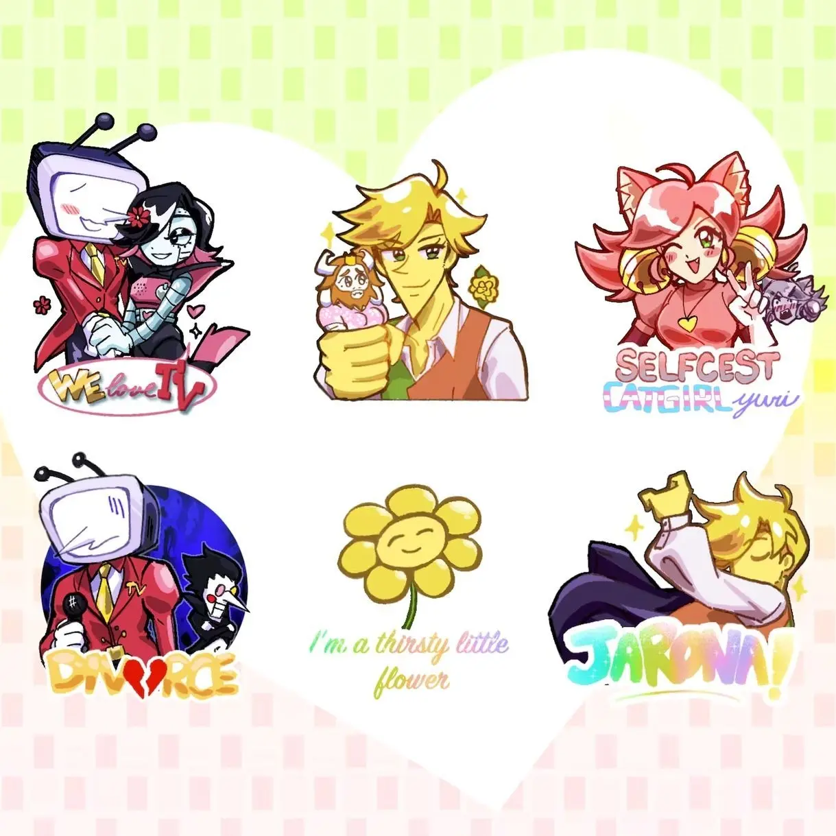 Deltarune Flowery JARONA!!!, Tenna, Mettaton, etc Acrylic Keychains