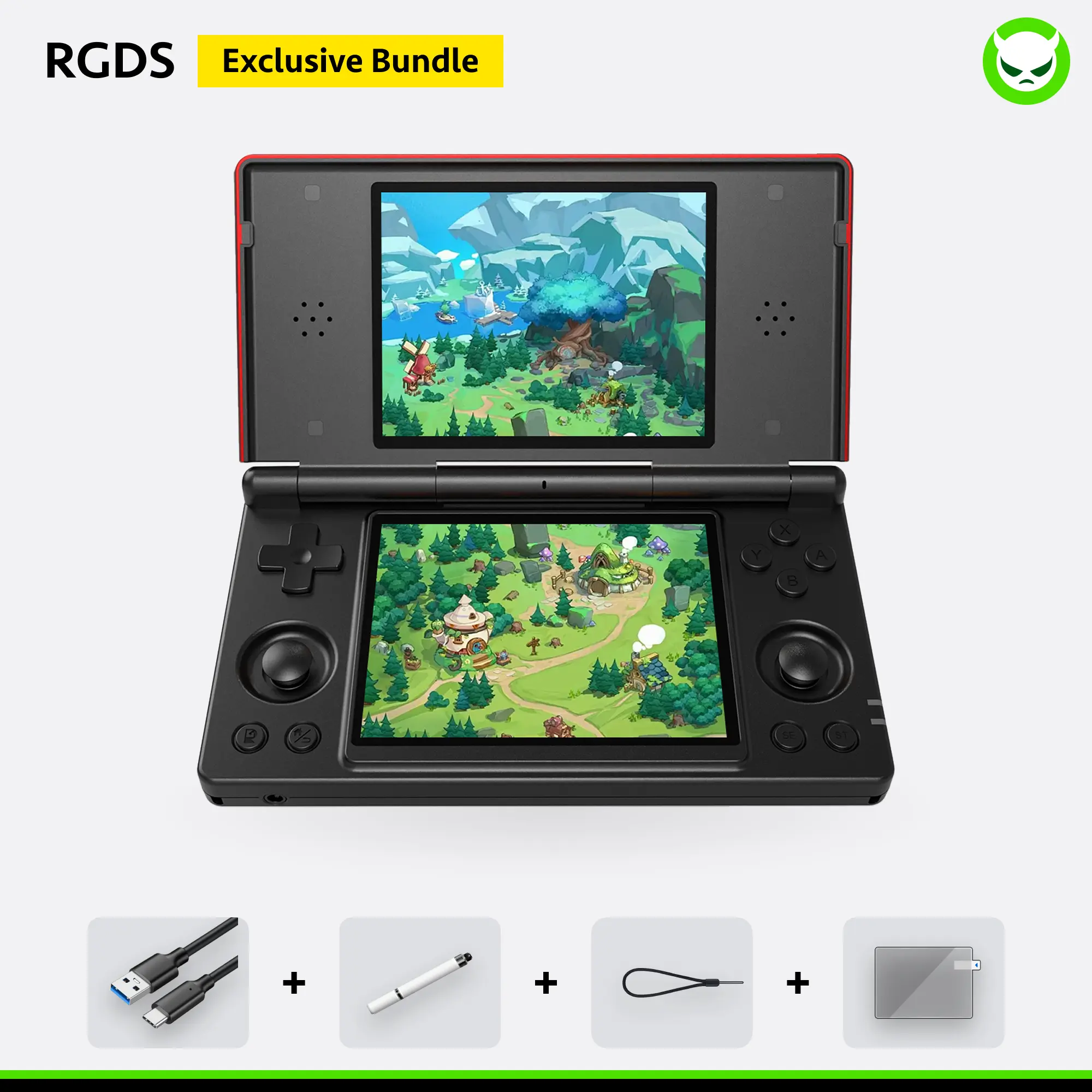 Anbernic RG DS【Buy 1 Get 1 Capacitive Stylus + 1 Lanyard + 2 Screen Protectors + 1 Charging Cable】Dual Screens 4-inch IPS 640*480 Android 14 RK3568 Quad-core 64-bit 4000mAh 2-day Delivery Ready to Use Gift Package