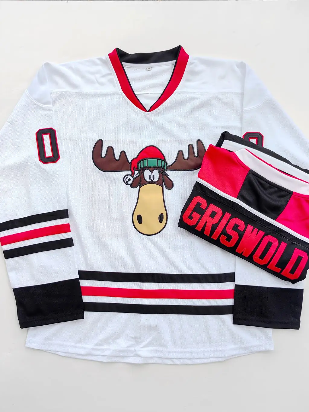 Wholesale Men's Griswold Moose Clark #00 Christmas Athletic Apparel - Embroidered Detail Pops, Festive Jersey for Christmas Games, Holiday Style, Breathable, BlackFriday Vacation Gift, Holiday Jersey Style With Moose Flair, Men’s Clothes, Nylon Fabric