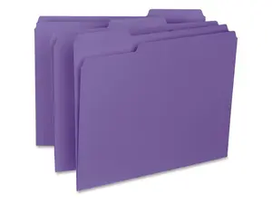 Business Source 1/3-cut Colored Interior File Folders