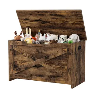 Garvee Storage Chest Garvee 76 cm, Wooden Bench with Safety Hinges, Easy to Assemble, Large Shoe Rack for Entryway, Living Room, and Bedroom
