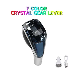 Crystal LED Shift Knob for Car 5 Speed Manual Transmission VIP Style Gear Shift Lever with 7 Color Touch Sensitive Light For Honda Chevrolet Ford NISSAN Subaru Lexus Mazda Kia