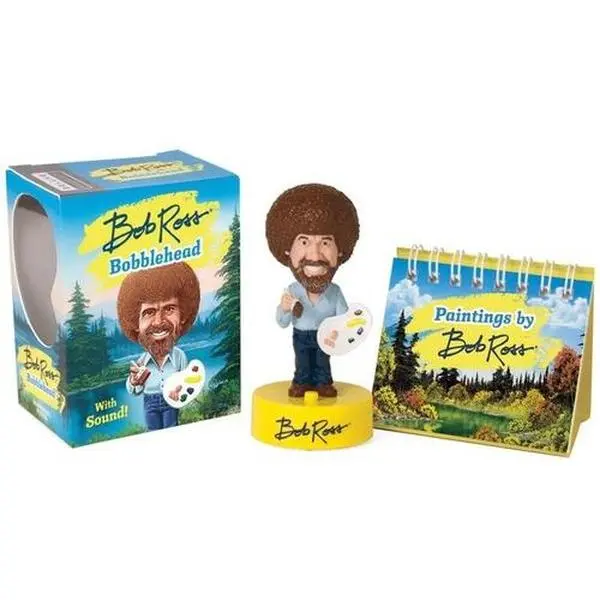 Bob Ross Art Master Boxed Set - Paperback Books, Collectible Bobblehead Toy