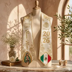Mexican Graduation Stole 2026 Personalized – Virgen de Guadalupe Sash, Hispanic Graduation Gift