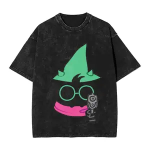 Washed T Shirt Ralsei Deltarune Hip Hop Novelty T-Shirt Harajuku  Streetwear Short Sleeve Summer Tops Tees for Men Women