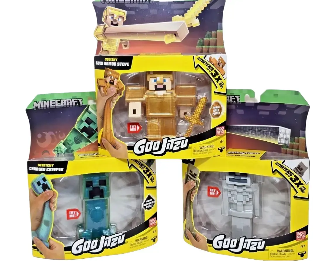 Goo Jit Zu Minecraft Golden Armour Steve Charged Creeper Crunchy Skeleton