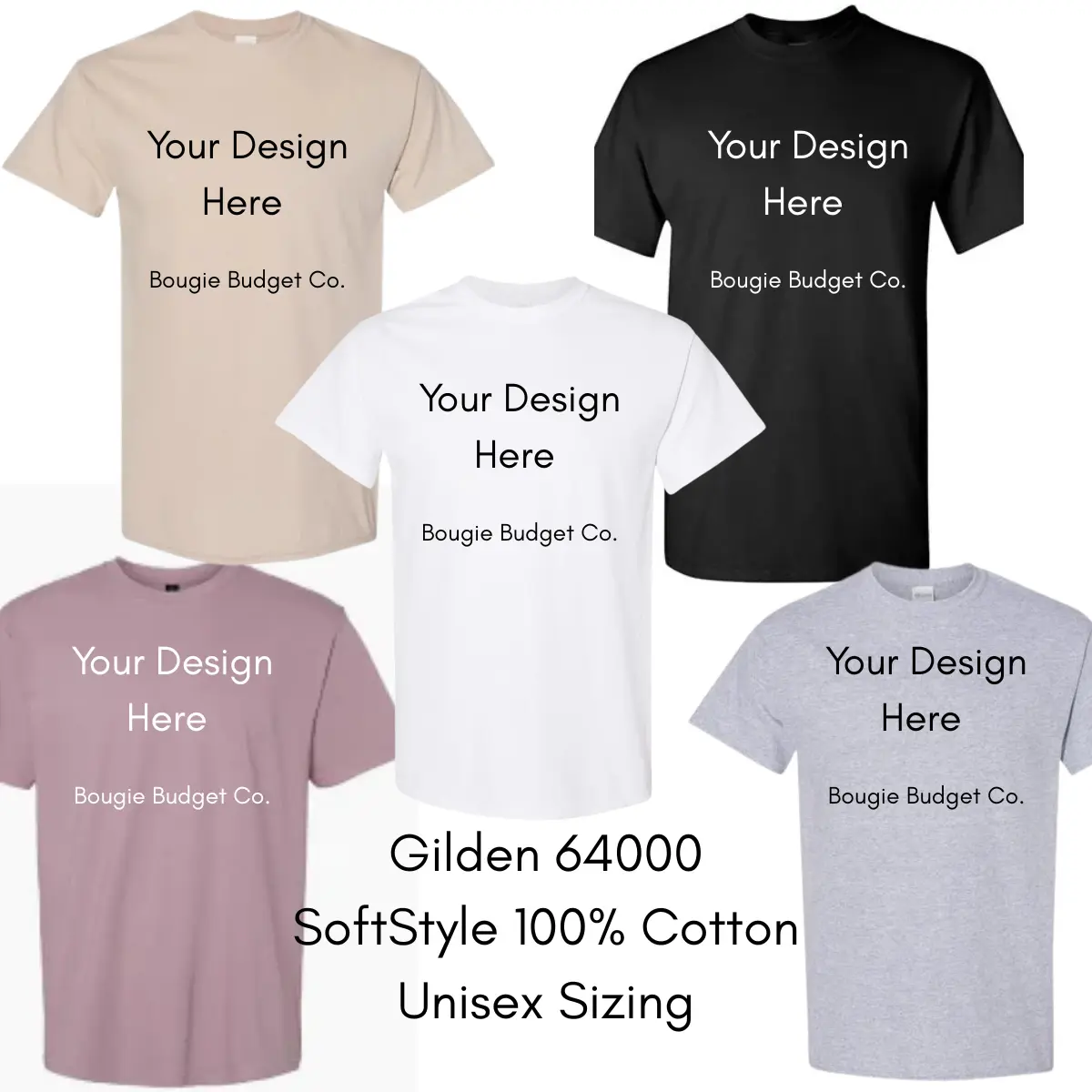 Pick-Your-Print Unisex SoftStyle Gilden Tee Cotton T-Shirt with DTF Print