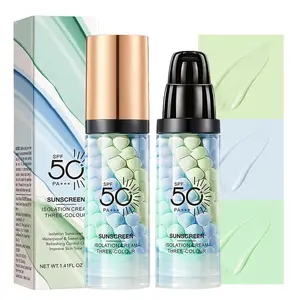 3-In-1 Purple Cosmetic Face Primer - SPF 50 Sunscreen Isolation Cream, 1-Step Color Corrector, UV Sun Protection, Imperfection-Blurring, Oil-Control, Hydrating Moisturizer for All Skin Types, Summer Radiant Skin
