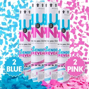 Gender Reveal Confetti Cannon, Set of 4 Mixed (2 Blue 2 ) Gender Reveal Confetti Cannon Popper, for Gender Reveal Decorations and  Gender Reveal Party Supplies, &blue