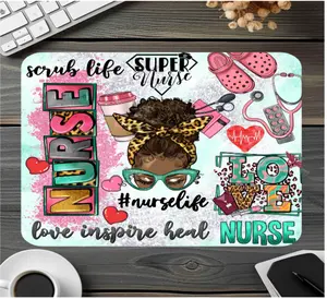 Nurse Life Themed Mouse Pad, 9.4x7.9" Single Size, 0.12" Thick, Anti-Slip Base, Soft Surface for Gamers