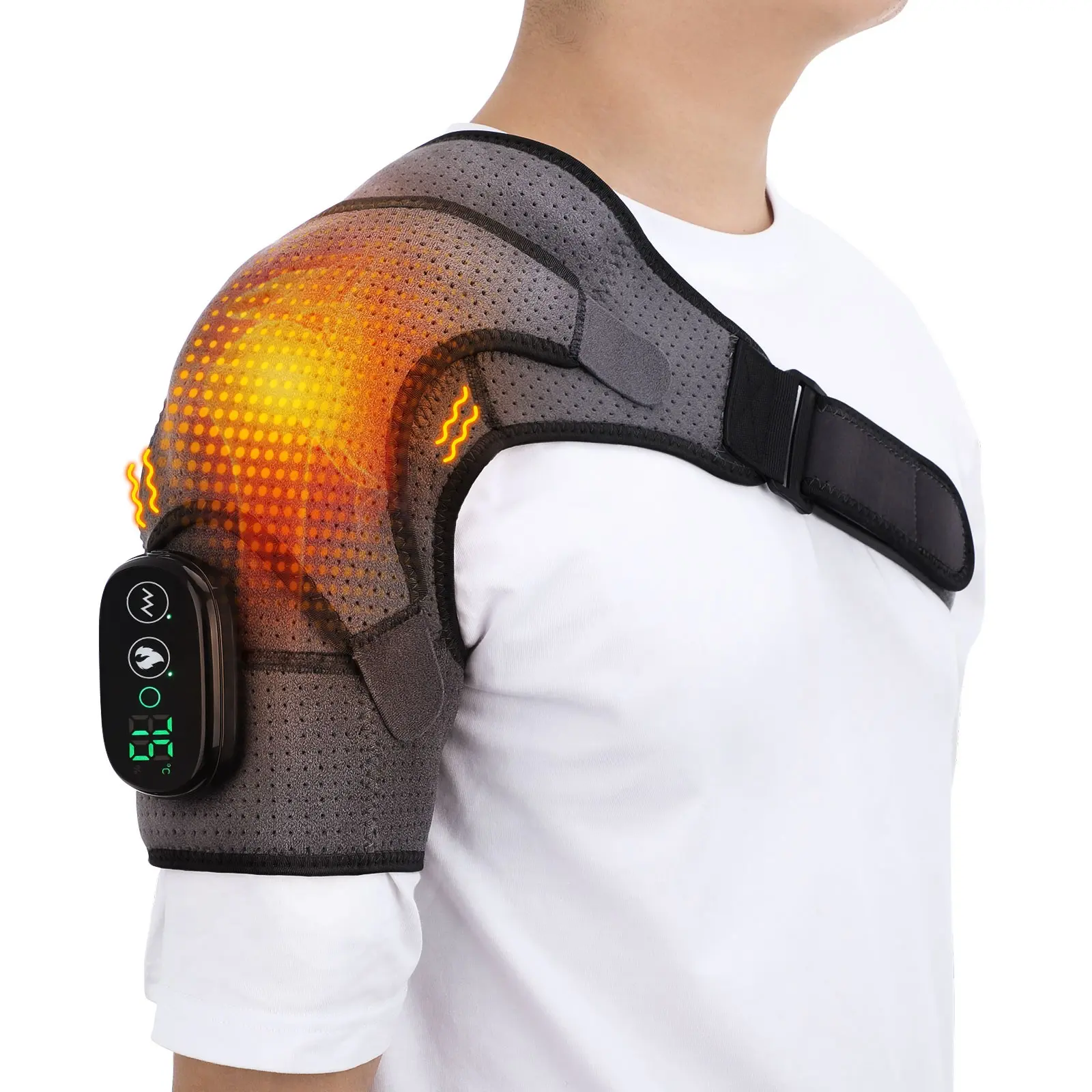 Portable Lightweight Shoulder Massager, Rechargeable with 3 Vibration Modes & Heat Therapy, Unisex Design for Knee, Shoulder, Arm Relief, Usb Rechargeable Massagers