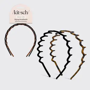 Zig Zag Headband 2pc - Black & Tort