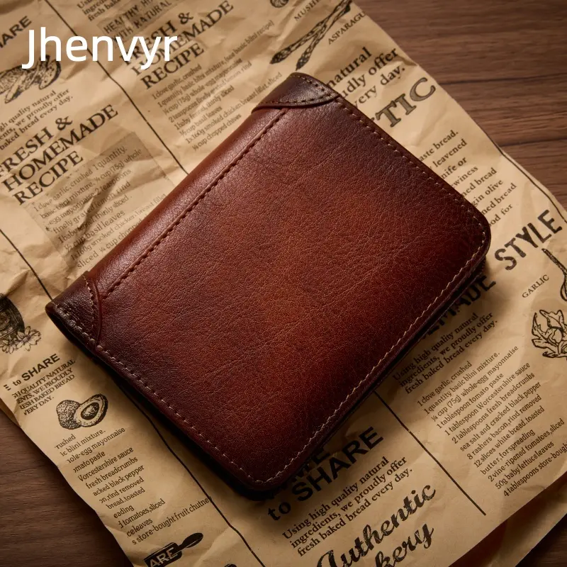 Men's Leather Bifold Wallet, Slim Profile Design with RFID Blocking and 11 Card Slots, Cow Hide, Boyfriends, Sons, Durable Fashion Wallet, Leather Cowhide Wallet