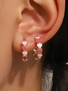 Valentine's Day Cute Oil-Drop Heart Clip Earrings, Women Girls Daily Party Wedding Festival Gift, Fashionable Valentine's Jewelry, Dainty Fashion Jewelry