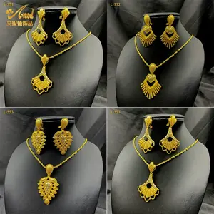 Brazilian Jewelry Set For Women Wedding Necklace Earrings Pendant Dubai Nigerian African 24k Gold Plated  Jewellery Bridal Sets