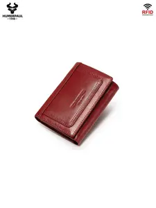 HUMERPAUL Women's Three Fold Zero Wallet Large Capacity Multi Functional Coin Bag Casual Solid Color Bank Card Credit Card Multi Slot Card Bag Slim Fit Easy to Carry Short Wallet BP992