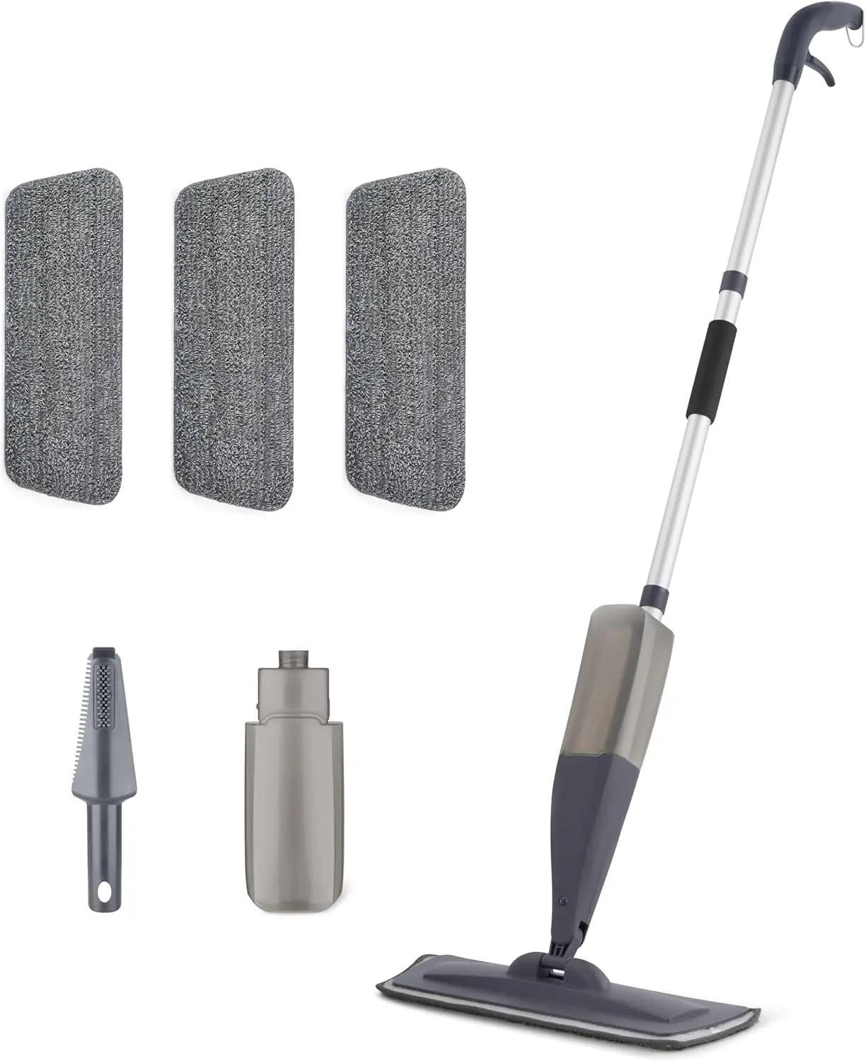 Dry and Wet Floor Spray Mop, 360-Degree Swivel Spray Mop for Hardwood, Tile, Laminate, Vinyl Floor Cleaning with 16.9 oz Refillable Tank, 49-inch, 3-Pack Washable Microfiber Pads