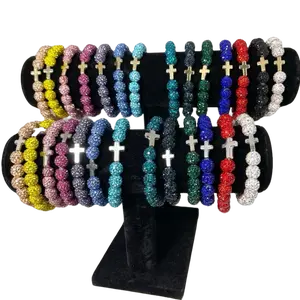 Abundance Bracelet- Single Cross Design in Assorted Bright Jewelry Beads