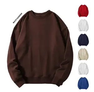 Holafish Unisex Fleece Sweatshirts Cozy Long Sleeve Loose Fit Pullover Shirts Casual Korean Minimalist Style 2025 Cozy Cotton Polyester Blend Winter Oversized Tops
